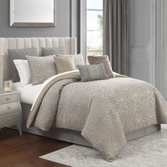 the comforter is neatly made and ready to be used in any room or bed