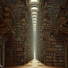 an empty library with lots of books on shelves