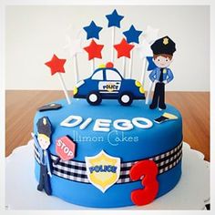 a police cake with the name diego on it