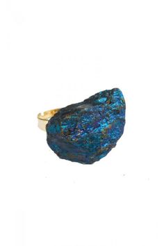 Glimmering Blue Chalocopyrite Ring #SocialblissStyle #blue #ring #Chalocopyrite #stone #jewelery #accessory #fashion #natural Peacock Ore, Organic Jewelry, Blue Ring, Gems And Minerals, Jewelry Ring, Something Blue, Druzy Ring, Rocks And Crystals, Amethyst