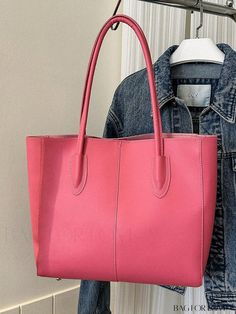 BagForLove - Streamlined Shoulder Tote: Uncomplicated Elegance Pink Tote Bag, Pink Tote Bags, Elegant Bags, Styles P, Pink Tote, Word Wrap, Coffee Brown, Shoulder Tote Bag, Large Bag