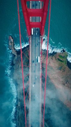 an aerial view of the golden gate bridge