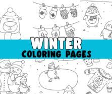 winter coloring pages for kids with snowmen and other things to color on the page