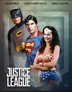 the poster for justice league featuring superman, wonder woman and batman's man in costume