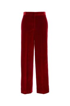 Red Velvet Pant Red Full Length Formal Dress Pants, Red Straight Leg Dress Pants For Formal Occasions, Elegant Red Full-length Dress Pants, Classic Red Straight Leg Bottoms, Red Classic Straight Leg Bottoms, Classic Red Formal Pants, Classic Fitted Red Bottoms, Classic Formal Red Pants, Red Tapered Leg Pants For Formal Occasions