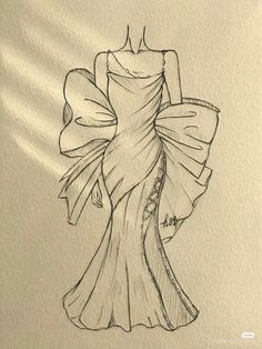 a drawing of a woman in a dress