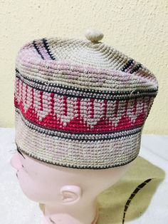 This is one of the best examples of this fabulous hat, so commonly worn throughout Muslim West Africa, that I have ever seen. In fact, typically, for a West African Muslim man he wears a fila as an important marker of his Muslim identity.  The embroidery may have been inspired, as is common for these caps, by Islamic architecture or script, whose significance is often very personal, unique to the individual for whom it was made. This hat has an interior circumference at the rim of (APPROX ~ 21.2 Muslim Cap, Kufi Cap, Jamais Vu, Muslim Men, Man Hat, Nigerian Wedding, Islamic Architecture, West Africa, Ghana