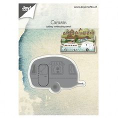 a card with an image of a camper on the front and back of it