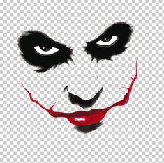 the joker's face is painted in black and white with red paint on it