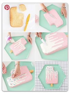 how to make a letter cake with icing and sprinkles on it