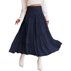 - Material: This Maxi Skirt Is Made Of 100% Polyester, Lightweight, Breathable And Skin Friendly; Double Layer, Not See-Through, Soft And Comfortable To Wear. - Features: High Waisted Skirts For Women, Layered Frill Trim Swing Skirts, Ruffle Pleated Maxi Skirts, Elastic Waist, 2 Layers, Casual Loose Fit. - This Summer Dress Can Be Also Worn As Long Skirts Covering A Wide Range Of Styles Wear It As A Handkerchief Skirt Or A Midi Dress And It Is Perfect For An Outdoor Day, On A Festival, Holiday Or Just A Casual Diner. - Occasion: This Long Maxi Skirts Suitable For Dating, Beach, Party, Holiday, Work, Business, Office, Club, Shopping, Streetwear, Going Out Or Daily Wear; Great For Spring, Sum Pleated Maxi Skirts, Handkerchief Skirt, High Waisted Skirts, Ruffle Maxi Skirt, Silk Maxi Skirt, White Maxi Skirts, Column Skirt, High Waisted Maxi Skirt, Printed Pleated Skirt