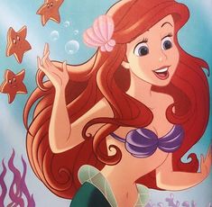 the little mermaid is smiling and waving