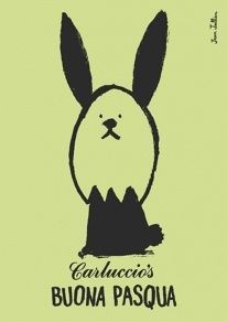 an image of a cartoon bunny with the words cappucci's buona pasqua