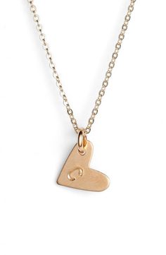 Nashelle 14k-Gold Fill Initial Mini Heart Pendant Necklace | Nordstrom Everyday 14k Gold Open Heart Charm Necklace, Minimalist Heart Charm Jewelry For Anniversary, Minimalist Heart Charm Jewelry For Anniversary Gift, Simple 14k Gold Jewelry With Heart Charm, 14k Gold Charm Necklace With Heart And Initial Pendant, Heart Charm Initial Necklace With Heart Pendant, Everyday Heart Charm Initial Necklace, Everyday Initial Heart Pendant Necklace For Mother's Day, Simple Personalized Heart Pendant Jewelry