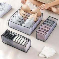 Dear customer,Welcome to our store AoorsakeThe quality of our products is guaranteed and the price is favorable, please rest assured to buy!Regarding product information, it is recommended that you check the product details first. If you have any questions, please consult our customer service. I wish you a happy shopping 3Pcs Underwear And Bra Organizer Mesh Drawer Organizers For Clothing Closet Pants Organizers Foldable Storage Box For Socks Jeans Underwear Cabinet Organization Features: Widely Bra Organizer Drawer, Panty Organizer, Panty Organization, Pants Organization, Closet Room Organizer, Closet Storage Drawers, Bra Organization, Bra Storage, Wardrobe Boxes