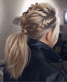 A Ponytail, Braided Hairstyles Updo, Penteado Cabelo Curto, Ponytail Hairstyles, Perfect Hair, Hair Updos, Up Hairstyles, Pretty Hairstyles, Hair Trends