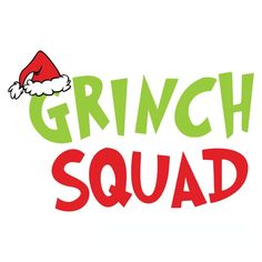 grino squad logo with santa's hat on the top and green lettering in red