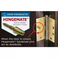 the hingemate door hinge security pins are open