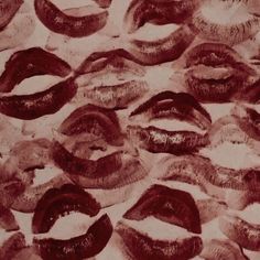 many different types of lips are shown in red and pink colors on a white background