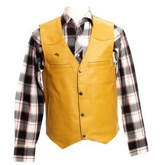 Wyoming Traders Men's Drover Concealed Carry Leather Vest, VDB Masculine Fitted Leather Jacket, Western Leather Outerwear For Ranch, Classic Leather Jacket With Leather Lining, Brown Leather Outerwear For Ranch, Masculine Leather Jacket, Mens Western Vest, Mens Outdoor Vest, Concealed Carry Vest, Western Vest