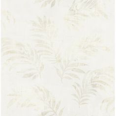 an image of a white wallpaper with leaves on it and the background is very soft