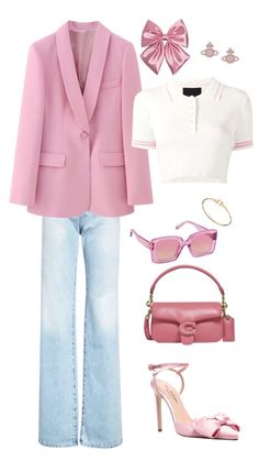 Elegant Looks Outfits, Elegant Pink Outfit, Cute Classy Outfits, Blazer Outfit Casual, Cute Business Casual Outfits, Design Moda, Blazer Outfit, Everyday Fashion Outfits, Rose Style