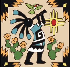 an image of a native american style painting on a phone screen with the text,'i