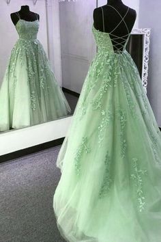 Fabric: Lace Color: Light Green Size: US 2-16. True to the size chart. Check our Size Chart to get your correct size. Highly suggest the custom size for plus size. Free custom-size service is available. Put your exact measurements in the note box or email your exact measurements once the order is placed. Have questions Light Green Prom Dresses, Groomsman Outfits, Green Prom Dresses Long, Prom Dresses Long A Line, Green Prom Dress Long, Green Prom Dresses, Prom Inspo, Green Prom, Stunning Prom Dresses