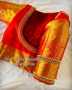 Red Aari Work Blouse, Magam Work Designs, Fashion Blouses, Blouse Embroidery