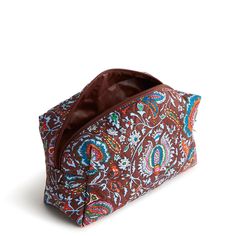 Elevate your beauty routine and keep your essentials organized with our Large Cosmetic Case. Designed for the modern woman who values both style and functionality, this spacious case offers ample space for all your makeup and skincare essentials, making it the perfect accessory for travel, daily use and on-the-go touch-ups. Vera Bradley Large Cosmetic Bag in Marrakesh Cinnamon Brown/Blue Brown Versatile Cosmetic Bag For Daily Use, Versatile Brown Cosmetic Bag For Daily Use, Multicolor Rectangular Travel Cosmetic Storage, Multicolor Rectangular Cosmetic And Toiletry Storage For Travel, Versatile Brown Pouch Cosmetic Bag, Versatile Brown Cosmetic Pouch, Large Cosmetic Bag, Cinnamon Brown, Backpack Lunch Bag