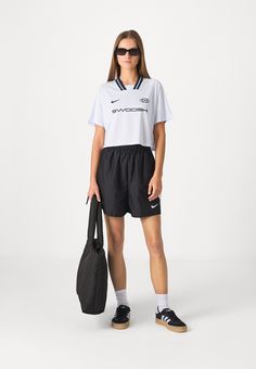 Nike Sportswear Shorts - black/white Black & White, Shorts Black, Nike Sportswear, White And Black, Black White, Nike, Black And White, White, Black