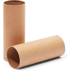 two rolls of toilet paper are shown on a white background, one is rolled up and the other is empty