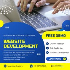 Whether you're a beginner or looking to upskill, our comprehensive course covers everything from the basics of JavaScript to creating responsive, scalable websites. 
✅ Comprehensive training and internship program
✅ Online live classes at flexible times
✅ Real time project sessions
✅ Placement assistance
Click on this link for more information.
https://www.cearsleg.com/
Call/Whatsapp @ +91-9072572101 Web App Design, Call Whatsapp, Marketing Company, Digital Marketing Services