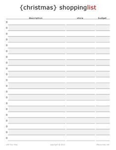 a printable thanksgiving shopping list