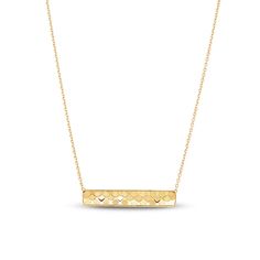 A shimmering bar embellished with delicate facets hangs gently in this marvelous women's necklace. 14K Yellow Gold The 18-inch rolo chain secures with a lobster clasp. From the Italia D'Oro Collection Exclusively at Jared®. Small Bar, Women's Necklace, Jared The Galleria Of Jewelry, Rolo Chain, Lobster Clasp, Womens Necklaces, Chain Necklace, Gold Necklace, Yellow Gold