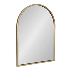 a gold arched mirror on a white background