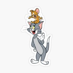 an image of a cartoon cat with two cats on top of it's head