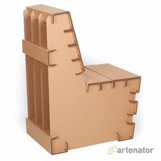 a cardboard chair made to look like it's out of the box with no legs