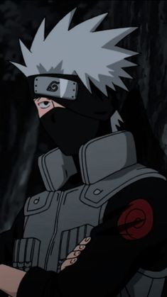 a man with white hair wearing a black mask