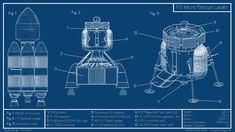 an image of a blueprinted space shuttle