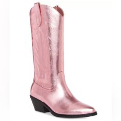 Metallic Pink Cowboy Boots. Perfect For Festivals, Or Everyday Wear! Nearly New - Worn Once For A Themed Party Galactic / Space Cowgirl Boots Eras Tour / Taylor Swift Girls Cowgirl Boots, Madden Girl Boots, Pink Cowboy Boots, Eras Tour Taylor Swift, Madden Girl Heels, Pink Cowboy, Beige Boots, Brown Knee High Boots, Black Cowboy