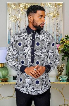 This Special African Clothing for men is designed with high quality African Print fabrics as well as high tailoring standards. This unique handmade African man's attire is perfect for formal as well as casual outing. PRODUCTION: Item is handmade between 7 to 12 business days, SHIPPING (DHL): takes 3 to 5 business days (Note: some locations may take longer than Stated here) PACKAGING: In order to reduce your shipping cost, each item will be packed tightly in a water proof bag. CARE INSTRUCTION: Hand wash separately with a mild detergent, do not bleach, hang dry and then press with a warm iron on the reverse side. Kindly study the size chart carefully before choosing a size.  Please note that providing us with your actual sizing details would help in achieving a customized and better fit for White Long Sleeve Shirt With Geometric Pattern, African Men Fashion Ankara, African Print Shirts For Men, Ankara Shirts For Men, African Men Clothing, African Wear For Men, African Print Shirt, Ankara Clothing, African Wear Styles For Men