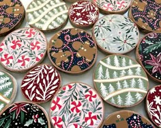 some decorated cookies are sitting on a table