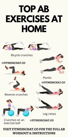 ab exercises at home Ab Exercises For Beginners, Workout Flat Belly, Most Effective Ab Workouts, Full Ab Workout, Best Ab Exercises, Workout Instructions, Pooch Workout, Belly Pooch Workout, Easy Abs