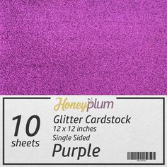 the purple glitter card stock is shown