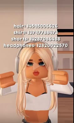 a girl with headphones holding two hotdogs in front of her face and text that reads hair