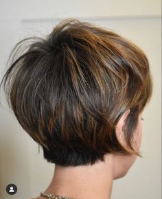 Bilevel Haircut, Short Hair For Thinner Hair, Hair Styles For Really Short Hair, Layered Short Bob, Longer Pixie Haircut, Easy Hair Cuts, Crop Hair, Mom Hairstyles