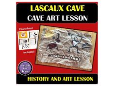 a book cover with an image of a cave art lesson on the front and back