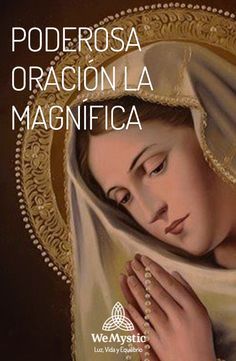 an image of a woman with her hands folded over her face and the words poderosa oraciona magnifica