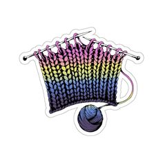 an image of a knitting kit with yarn and needles in it on a white background